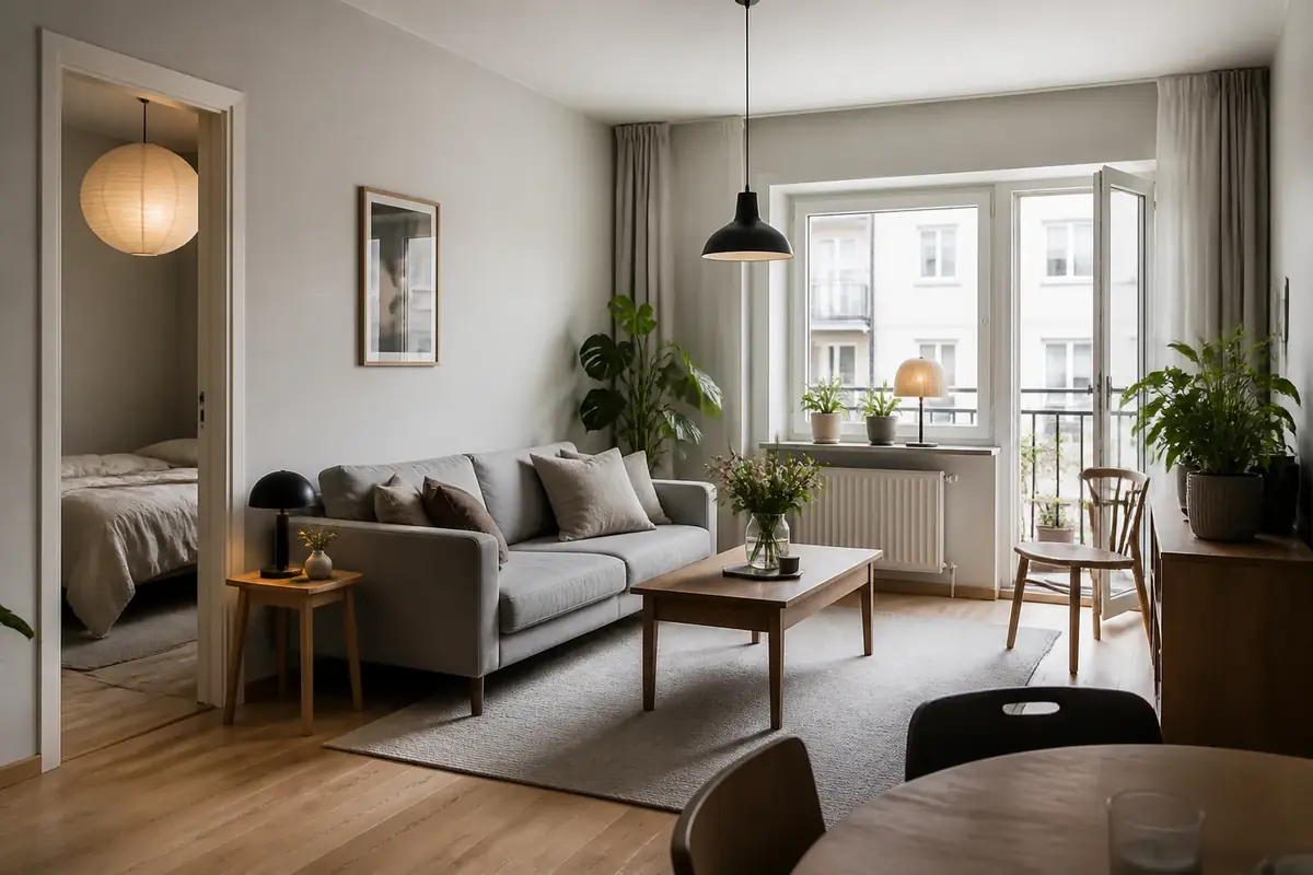 Realistic Scandinavian apartment interior